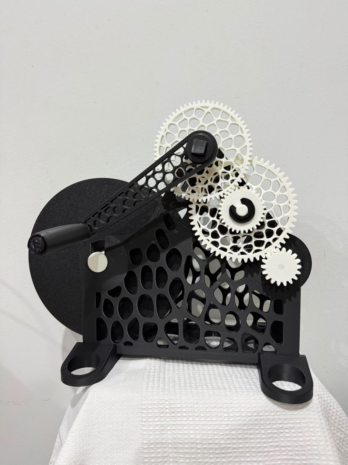Mecanismo de engrenagens funcional impresso em 3D