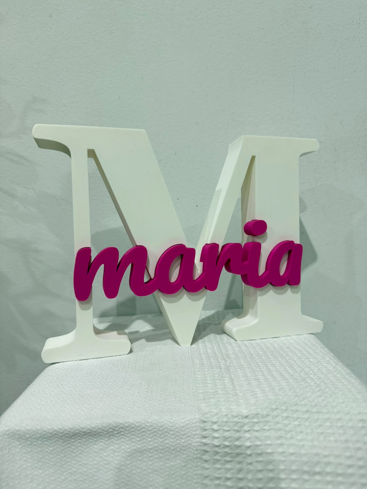 Placa decorativa personalizada com nome em 3D